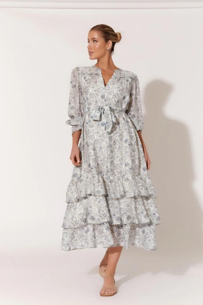 Adorne Label Jenna Frilled Hem Print Dress