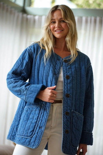 Comfy Quilted Jacket | Fresh Indigo