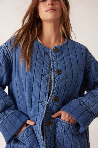 Comfy Quilted Jacket | Fresh Indigo