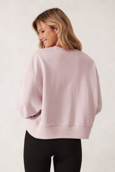 Cropped Slouchy Crew | Blush