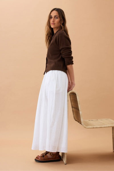 Florence Maxi Skirt | White Broderie