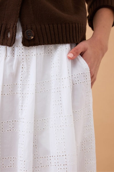 Florence Maxi Skirt | White Broderie