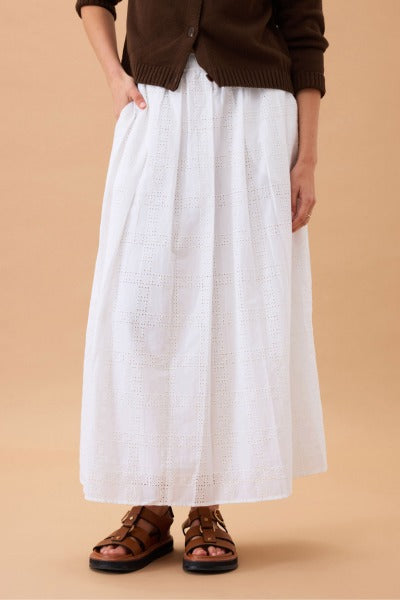 Florence Maxi Skirt | White Broderie
