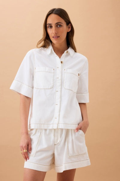 Noa Short Sleeve Shirt | French Ecru