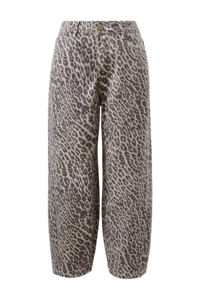 Tapered Barrel Jeans | Leopard