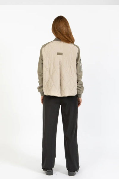 Quilted Bomber Jacket - Army Mix
