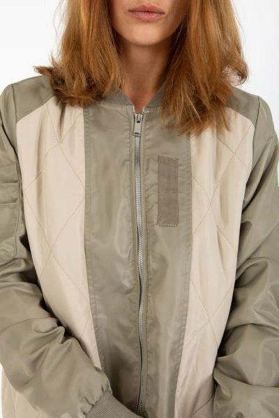 Quilted Bomber Jacket - Army Mix