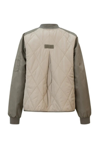 Quilted Bomber Jacket - Army Mix