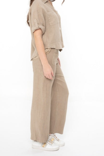 Elizabeth Scott Linen Pant | Beige