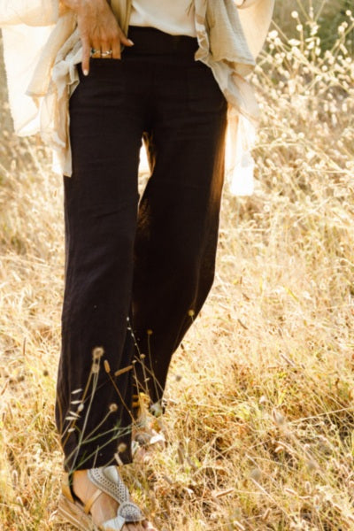 Elizabeth Scott Linen Pant - Chocolate