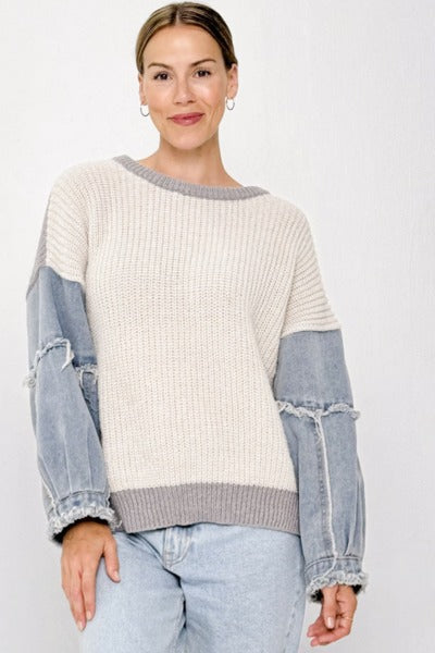 Denim Sleeved Knit