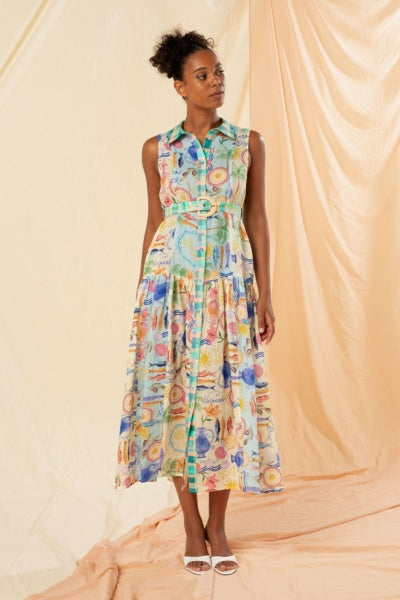 Gilda Sleeveless Maxi Shirt Dress