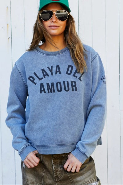 Faded Grey Playa Del Amour Sweat