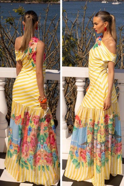 Positano Asym Dress | Lemon
