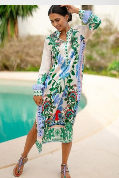 Green Garden Midi Dress