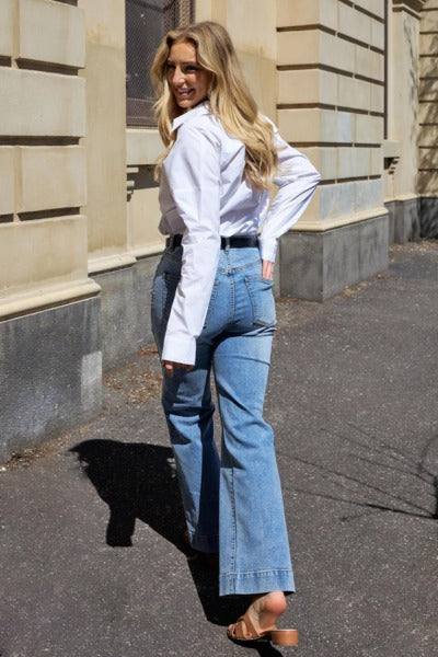 Jayne Wide Leg Jean | Vintage Wash