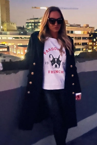 Pardon My French Sweatshirt - White