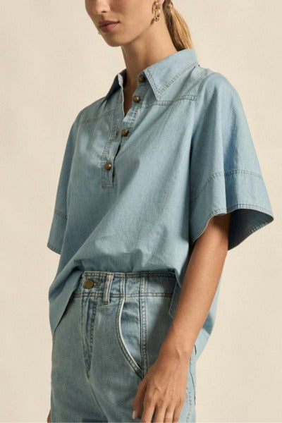 Insinuate Top | Light Chambray