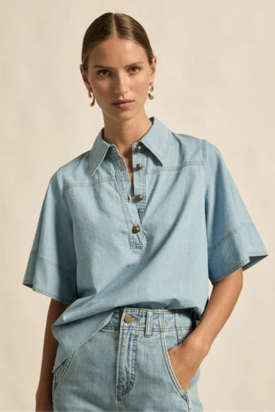 Insinuate Top | Light Chambray