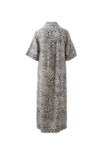 Ava Short Sleeve Midi Dress | Leopard Print