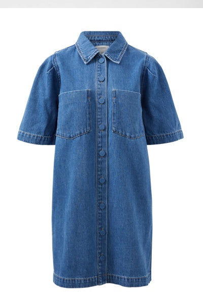 Dylan Please Sleeve Boxy Dress | Fresh Indigo