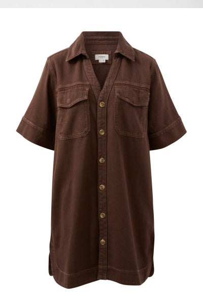 Sammy Relaxed Shirt Dress | Chocolate