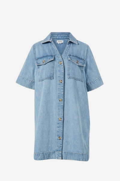 Boxy Shirt Dress - Vintage Blue Denim