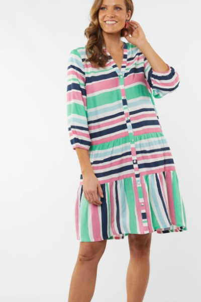 Margarita Stripe Button Dress
