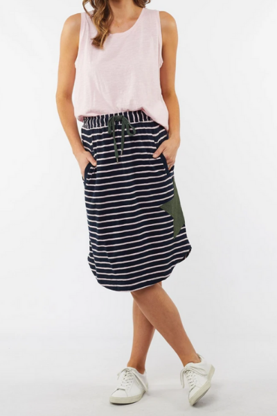 Lexi Stripe Skirt - Navy