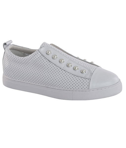 Pearl Shoe - White Leather